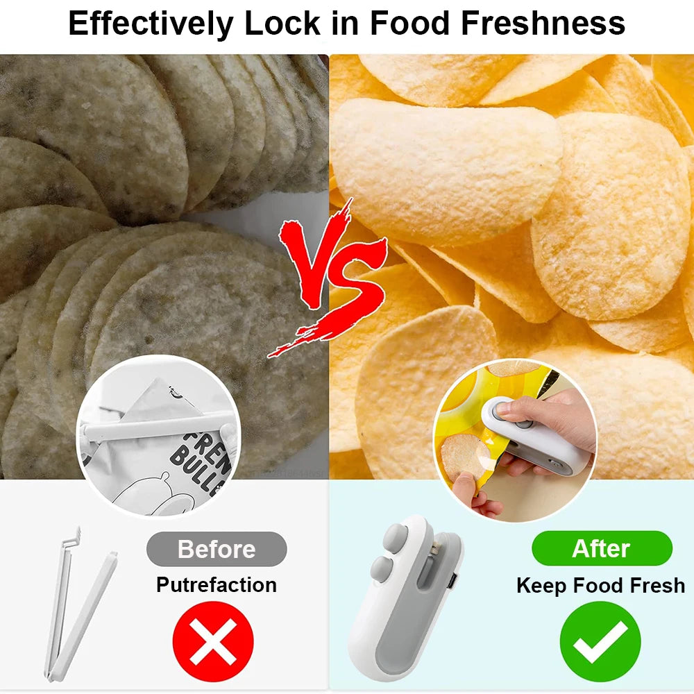 Compact Handheld Heat Bag Sealer for Food Packaging - Easy Plastic Sealing Solution